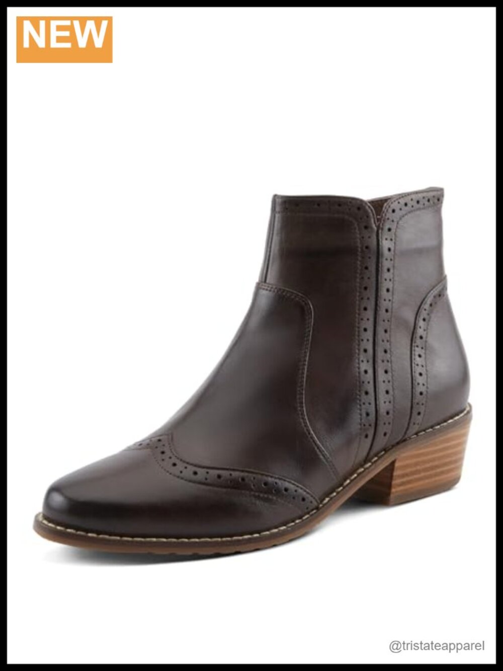 Spring Step Salmar Leather Pointed Toe Ankle Bootie Zip Closure